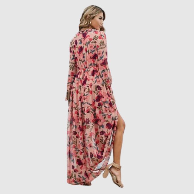 Robe Maxi en Chiffon à Imprimé Floral