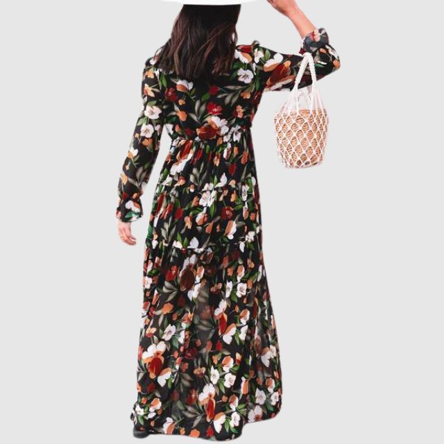 Robe Maxi en Chiffon à Imprimé Floral