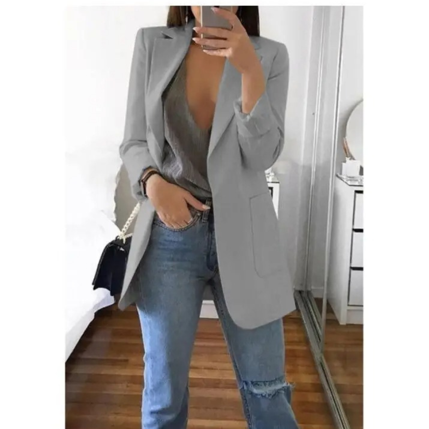 Blazer Femme Imprimé à Double Boutonnage - Idéal pour le Bureau