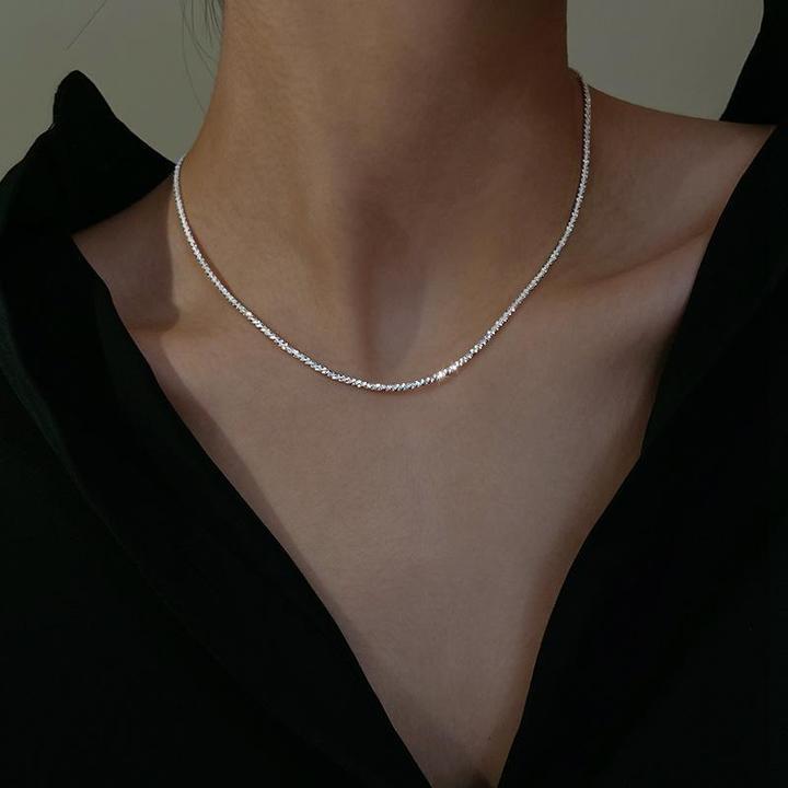 Collier Double Chaîne en Argent Élégant pour Femmes - Design Céleste