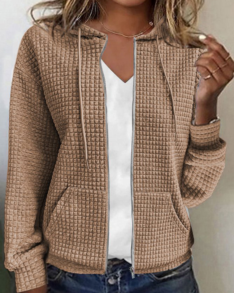 Cardigan à Capuche Zippé pour Femmes