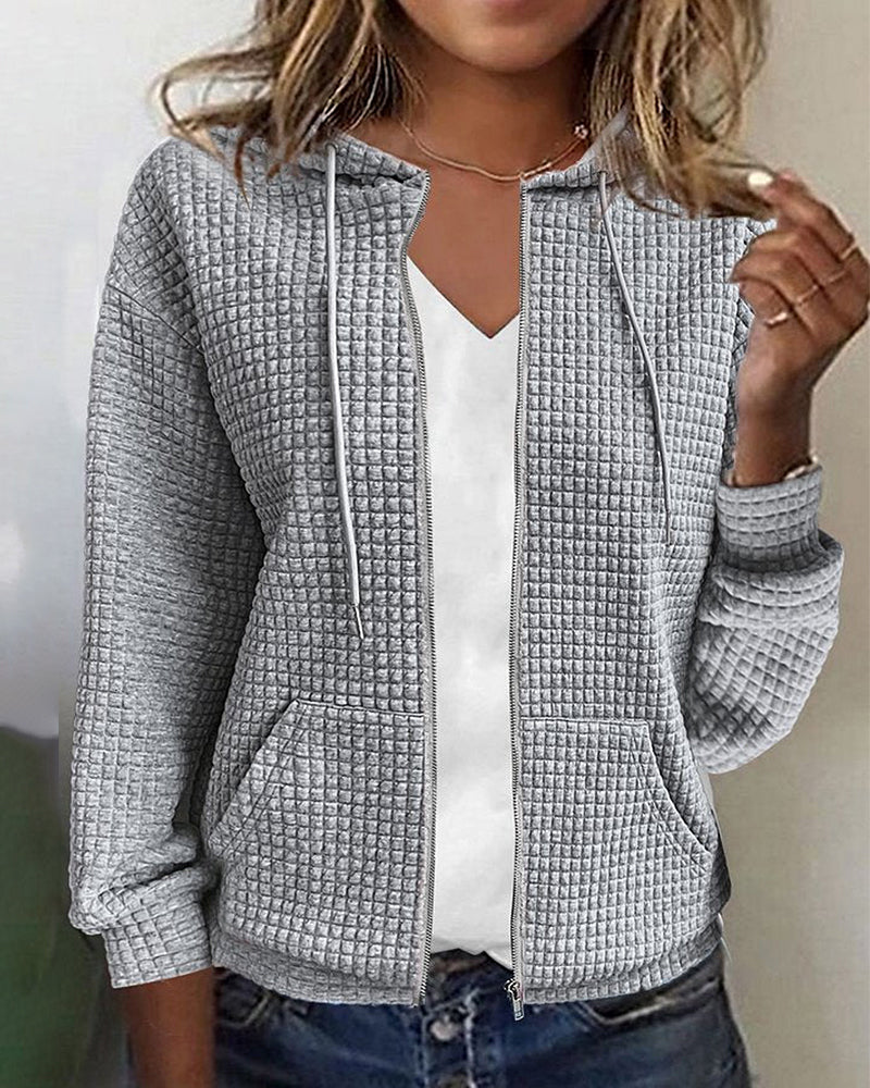 Cardigan à Capuche Zippé pour Femmes