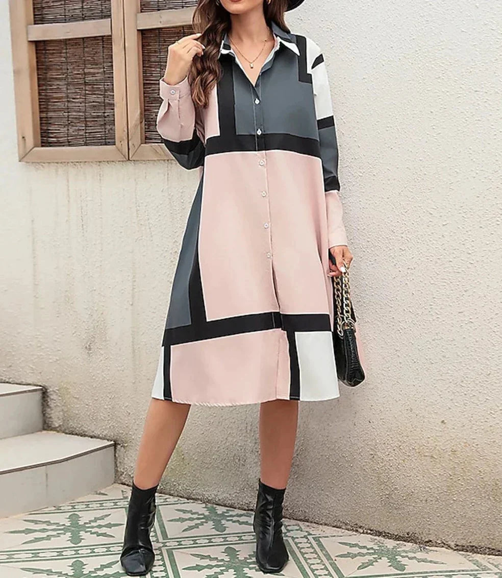 Robe Chic à Boutons avec Détails Sophistiqués