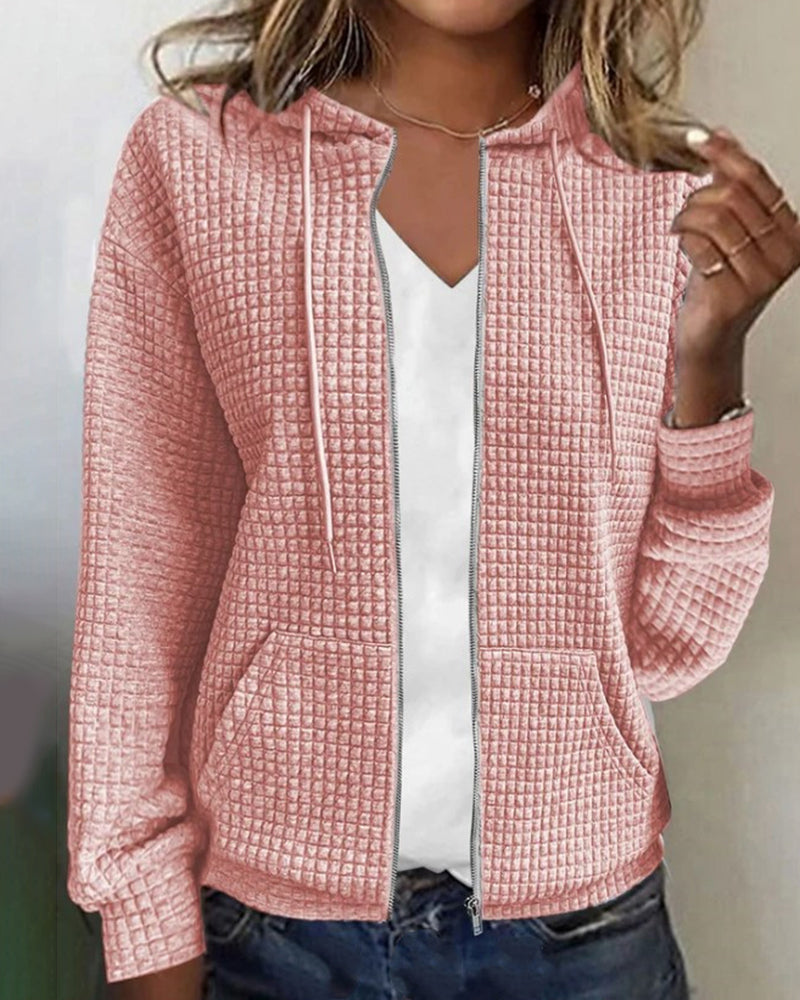 Cardigan à Capuche Zippé pour Femmes