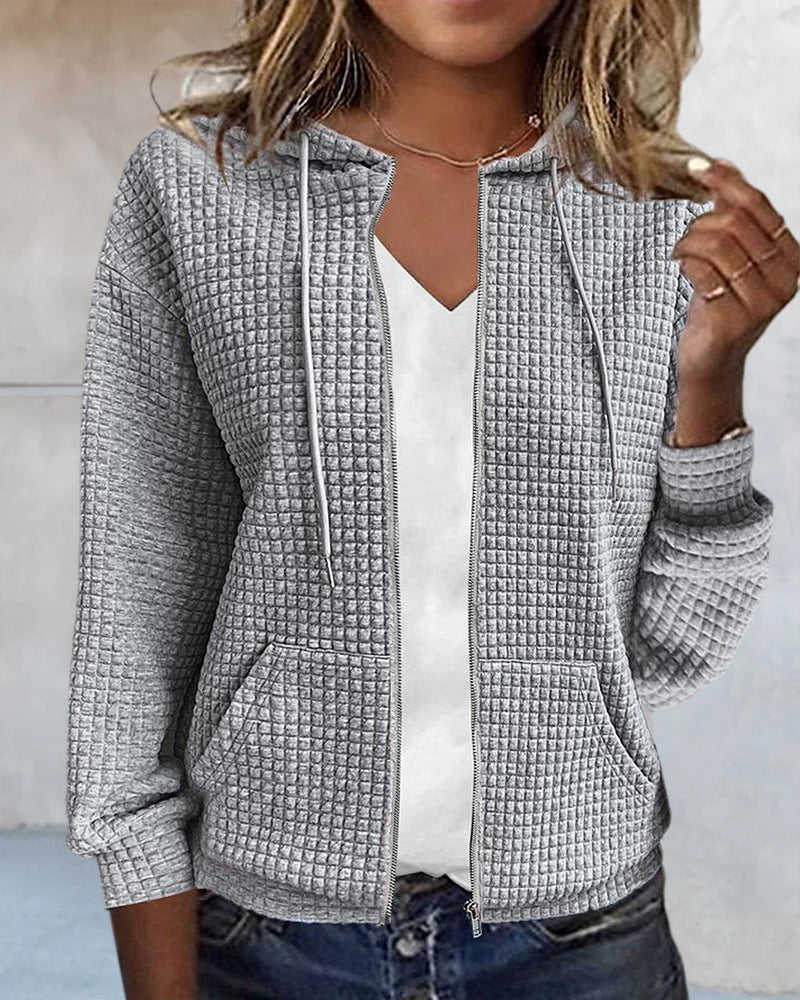 Cardigan à Capuche Zippé pour Femmes