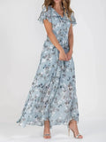 Robe Chic en Chiffon avec Imprimé Floral
