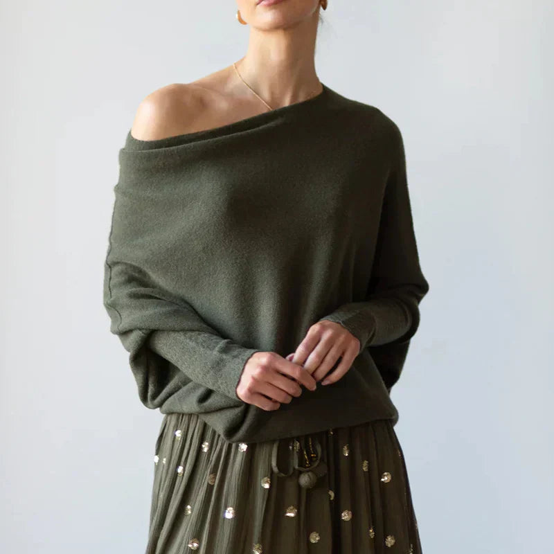 Asymmetrical Draped Sweater Paulina