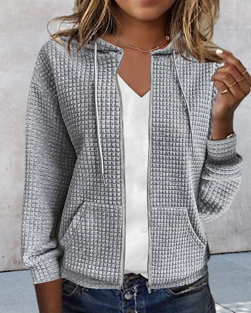 Cardigan à Capuche Zippé pour Femmes