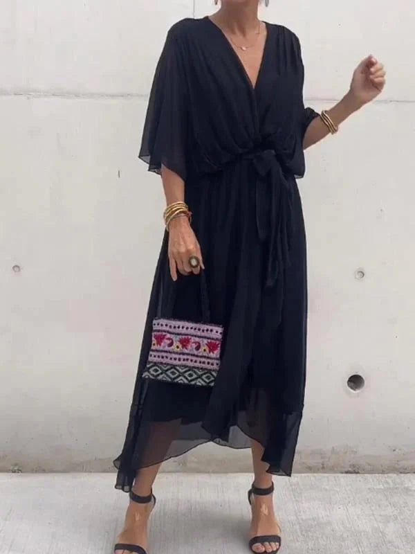 Robe Chic en Chiffon avec Décolleté en V