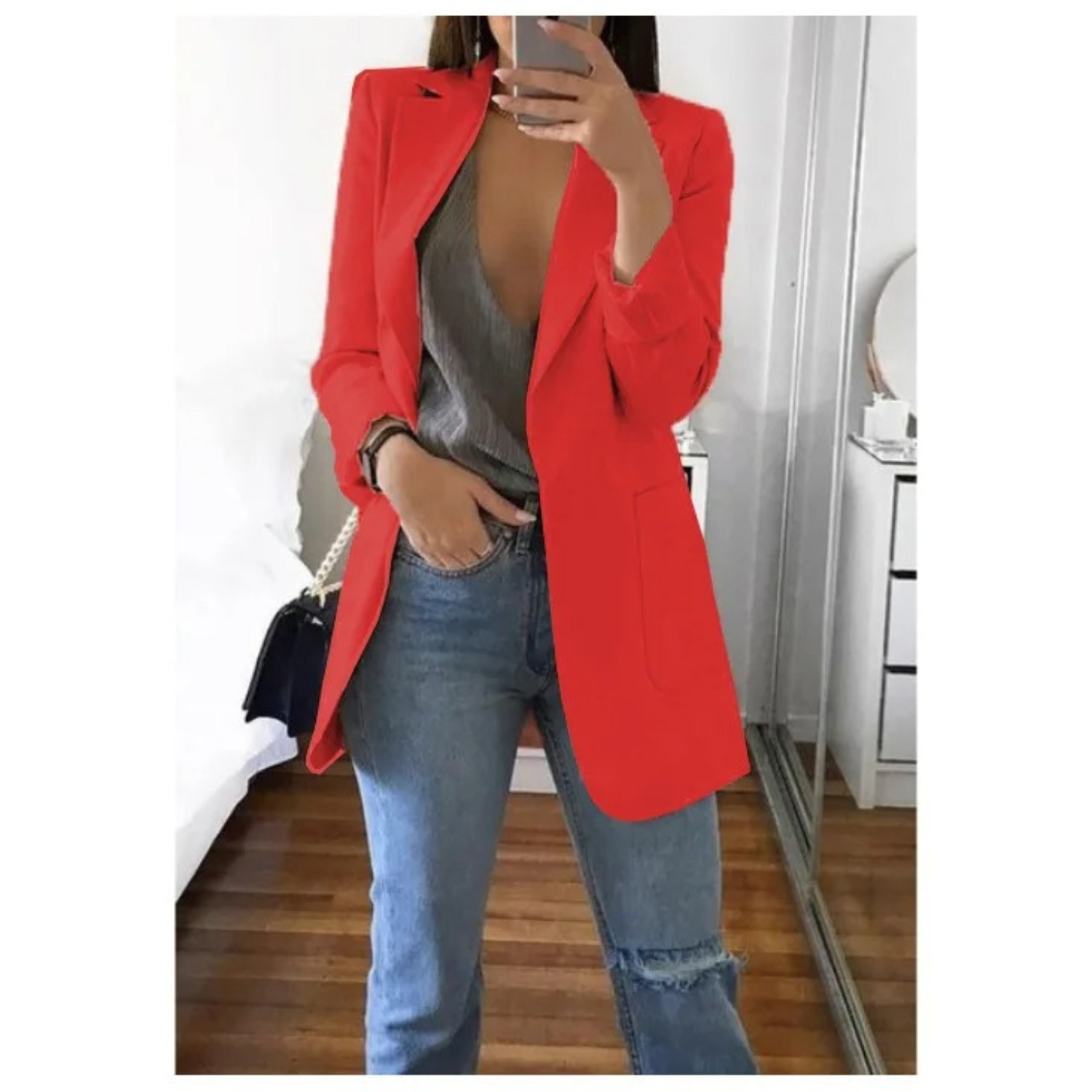 Blazer Femme Imprimé à Double Boutonnage - Idéal pour le Bureau