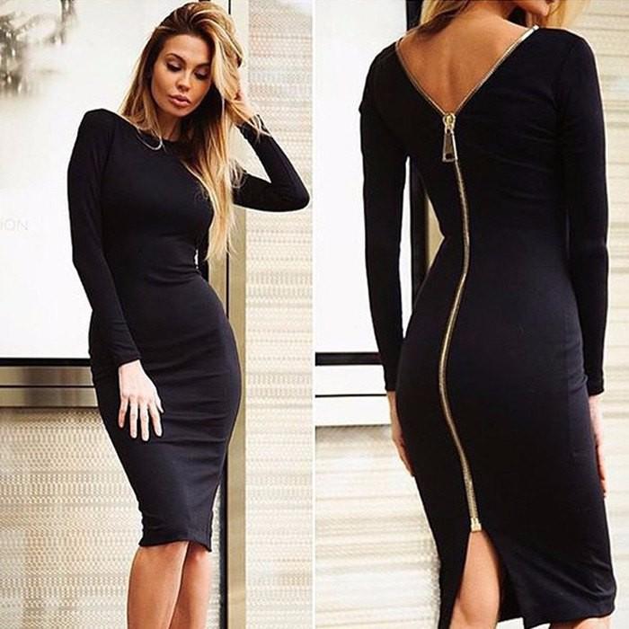 Robe Bodycon Bernadeth avec Zip Longitudinal au Dos