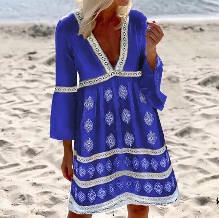 Robe d'été fluide à manches évasées