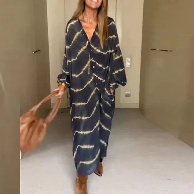 Robe Bohème Maxi à Rayures
