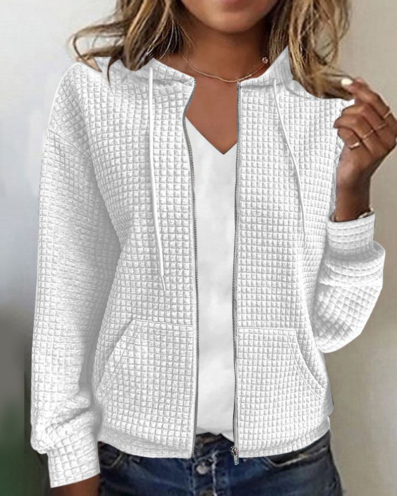 Cardigan à Capuche Zippé pour Femmes