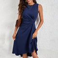 Robe Midi Sans Manches en Bleu Nuit