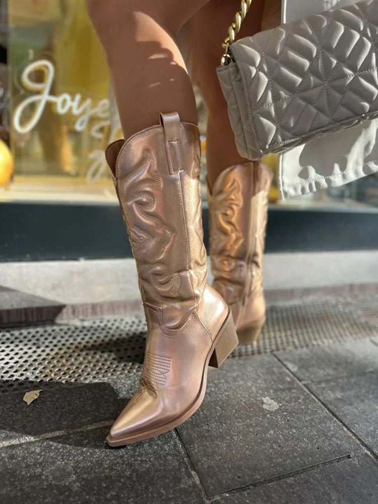 Bottes de Cowboy Chic en Métal