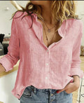 Chemisier Chic en Coton à Manches Longues pour Femmes