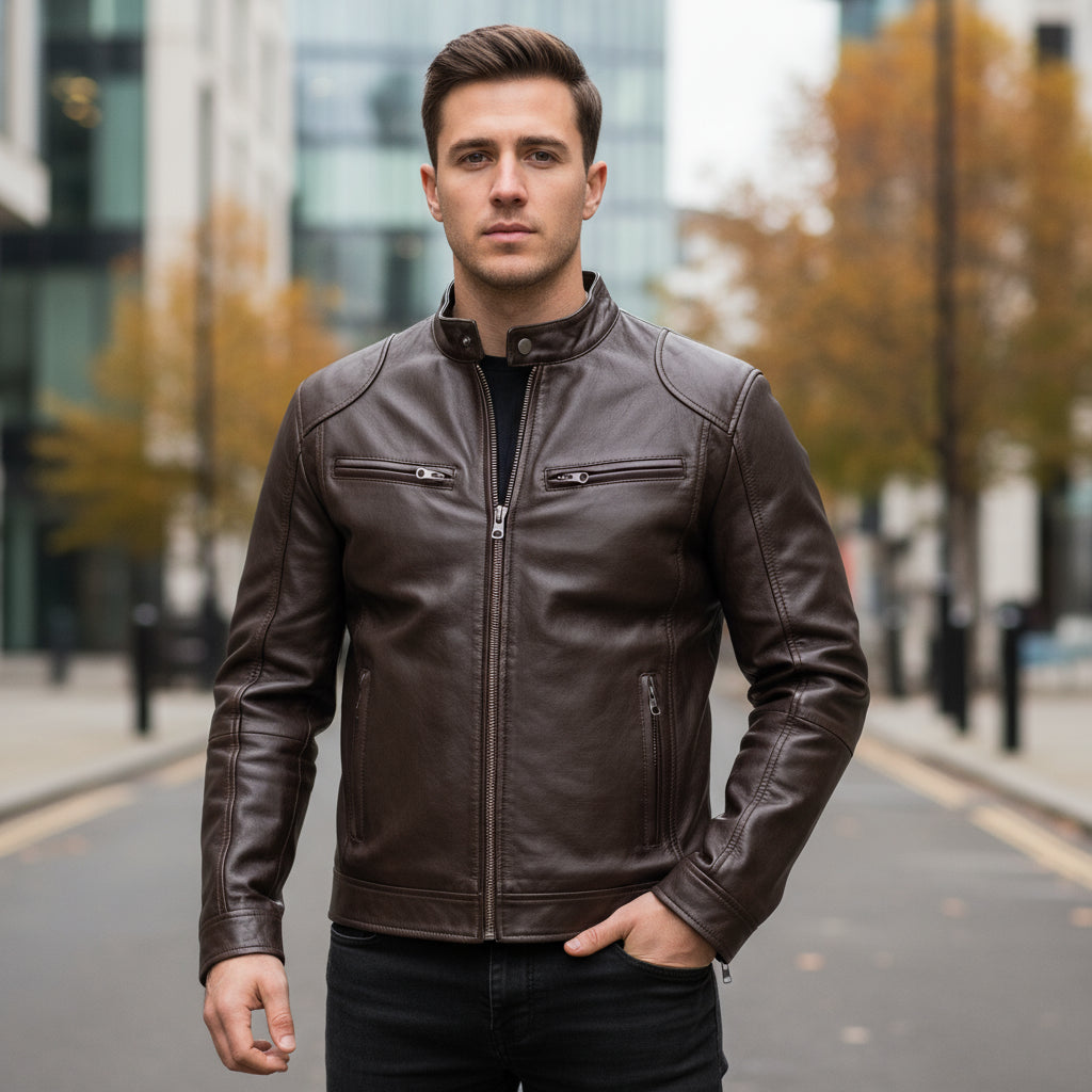 Veste Biker Casual pour Hommes | Cuir Vegan Durable