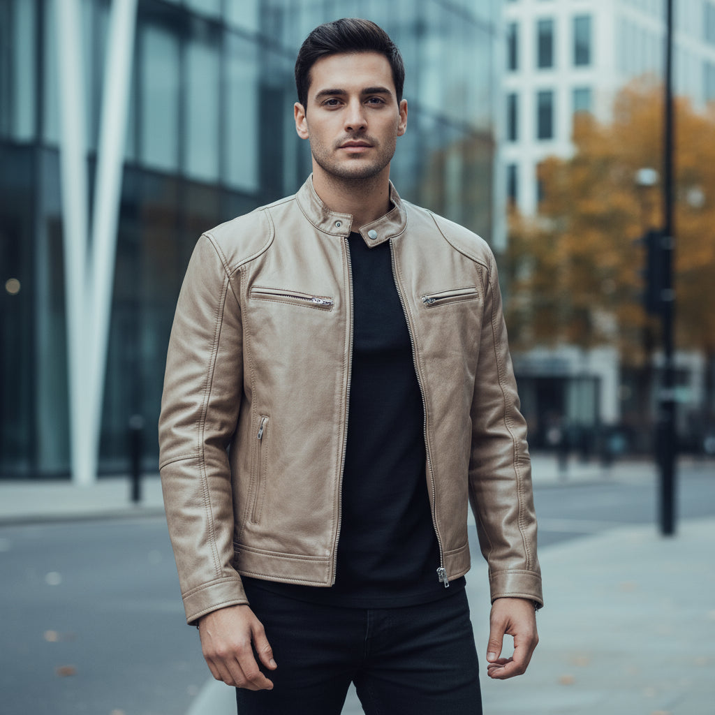 Veste Biker Casual pour Hommes | Cuir Vegan Durable
