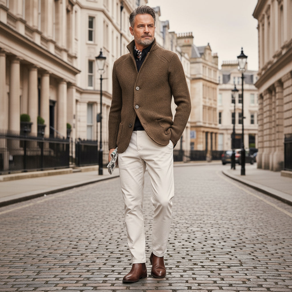 Cardigan Homme | Tricot Douillet, Design Classique, Poches Pratiques