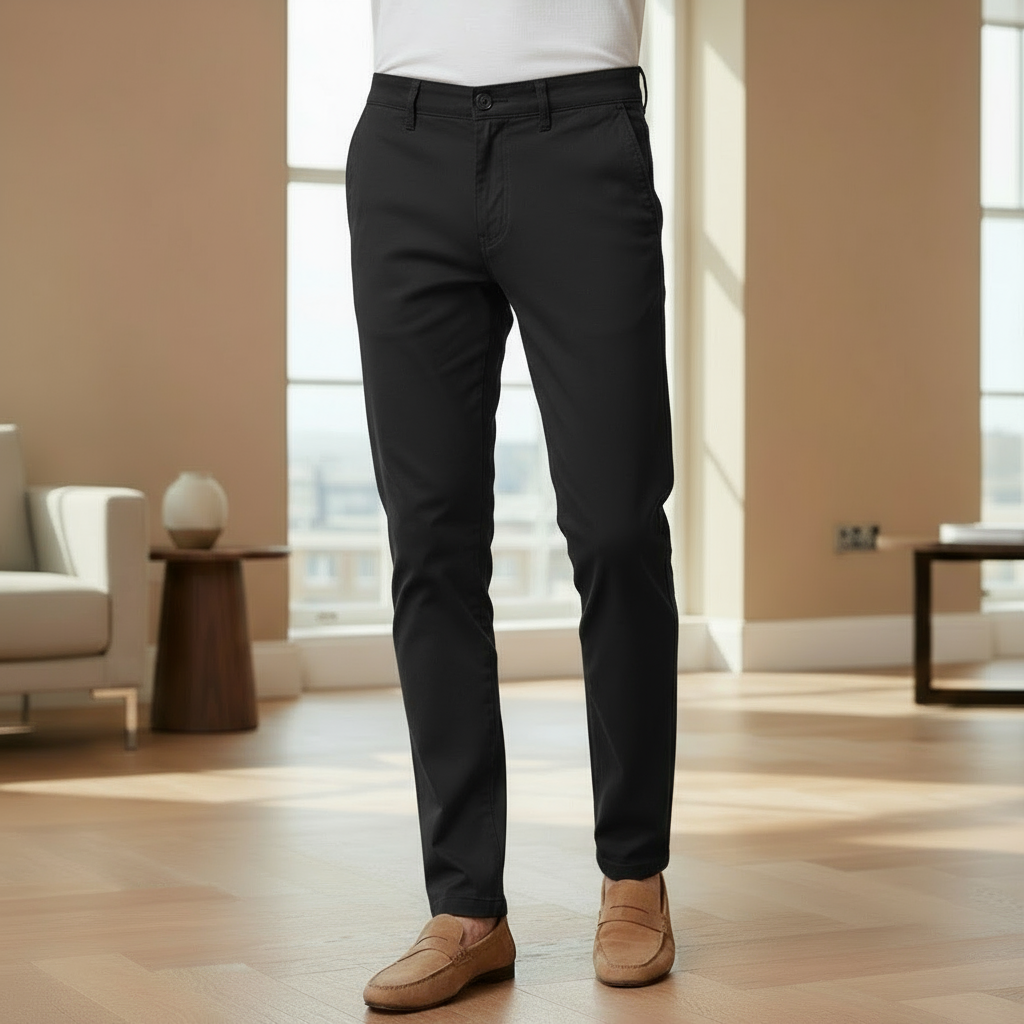 Chino Slim Fit pour Hommes | Kaki Classique en Tissu Résistant