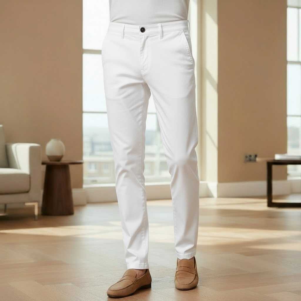 Chino Slim Fit pour Hommes | Kaki Classique en Tissu Résistant