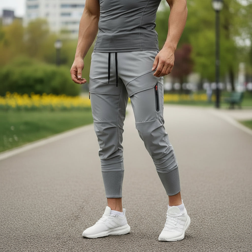 Jogging Slim Fit pour Hommes | Taille Réglable en Mélange de Coton