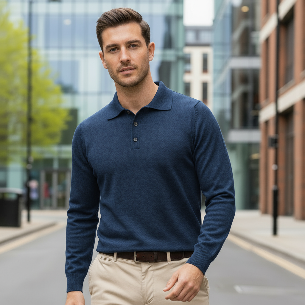 Chemise Polo Longue pour Homme | Col Classique et Coupe Standard