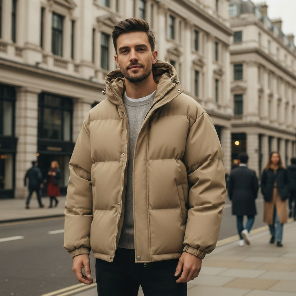 Veste Puffer Isolante pour Homme avec Capuche – Parfaite pour les Aventures Hivernales