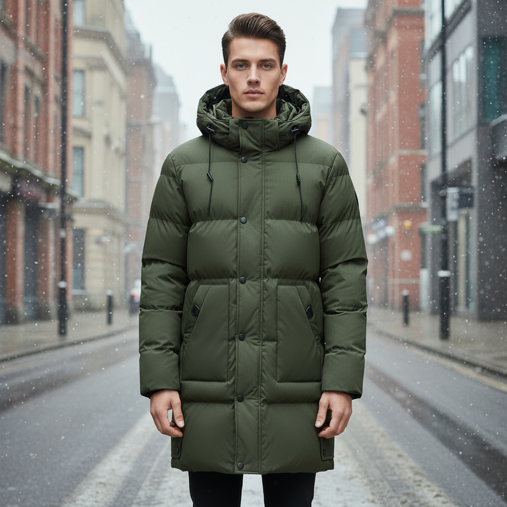 Veste Puffer Longue pour Hommes | Isolation Rembourrée, Design Moderne