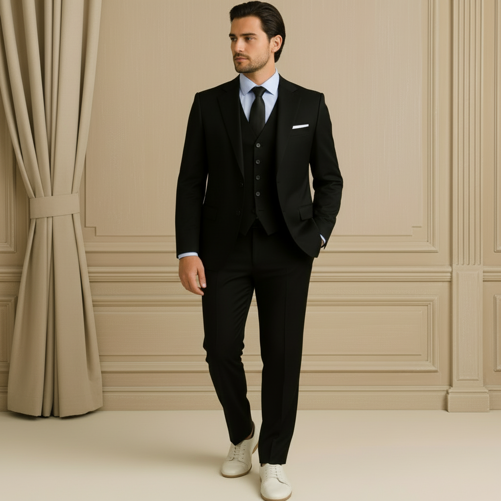 Costume 3 Pièces Slim Fit pour Hommes | Élégance Classique pour Mariages et Événements Formels