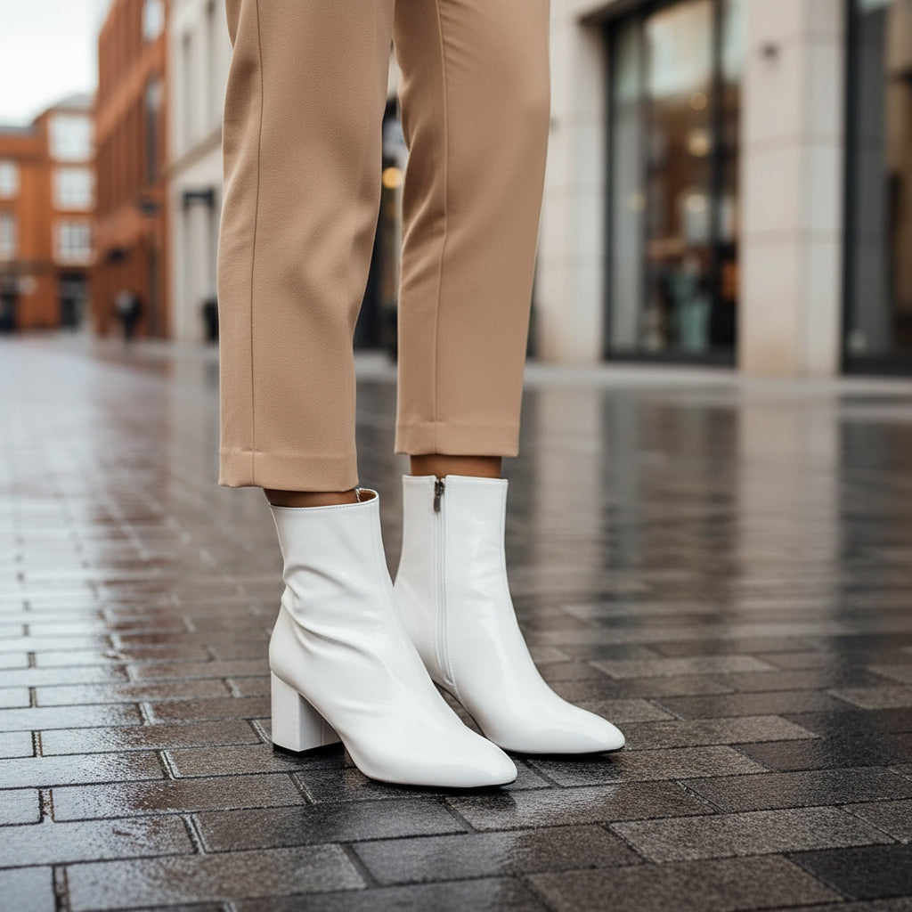Bottines en Cuir pour Femmes | Élégantes avec Talon Bloc