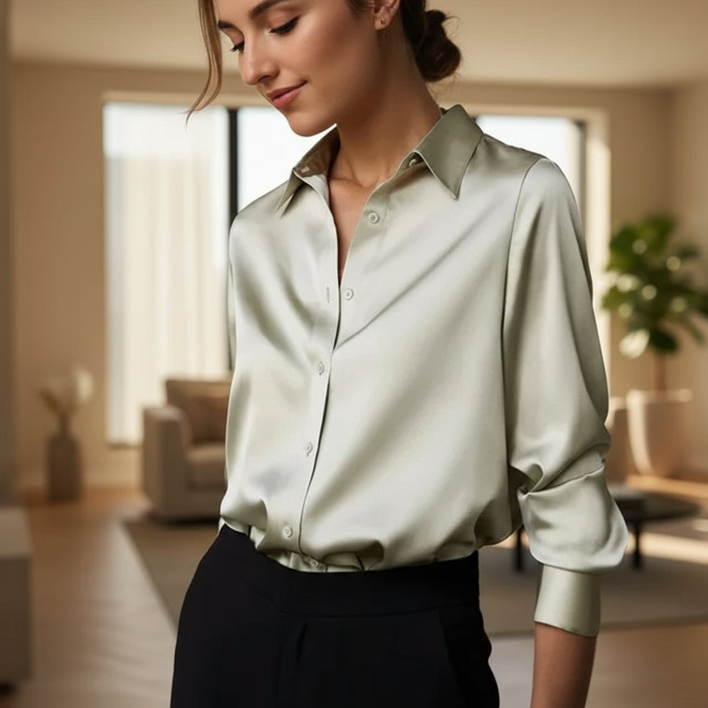 Blouse Élégante en Satin pour Femmes | Coupe Ample