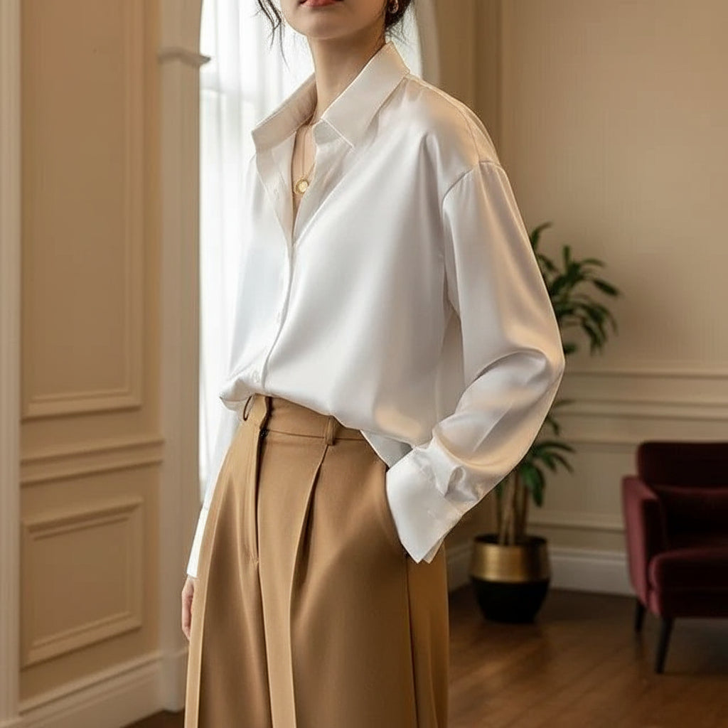Blouse Élégante en Satin pour Femmes | Coupe Ample