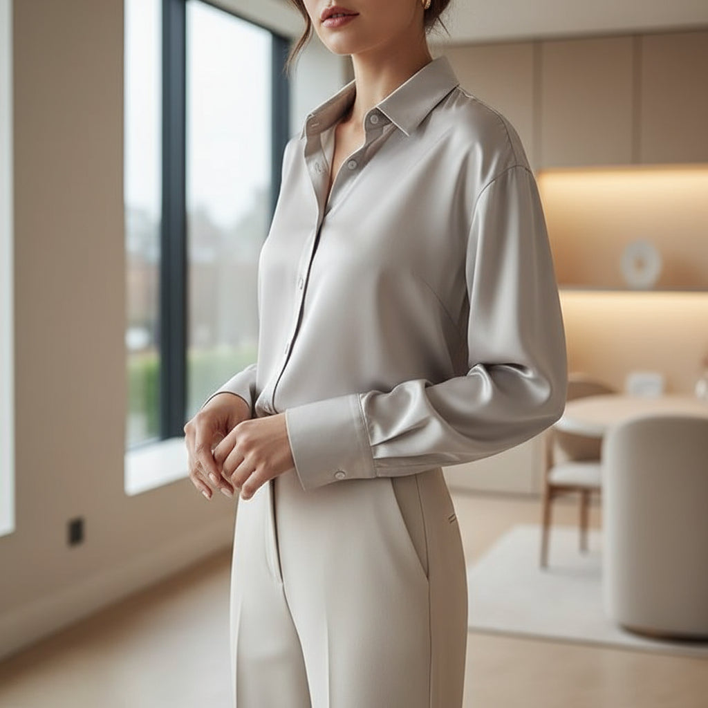 Blouse Élégante en Satin pour Femmes | Coupe Ample