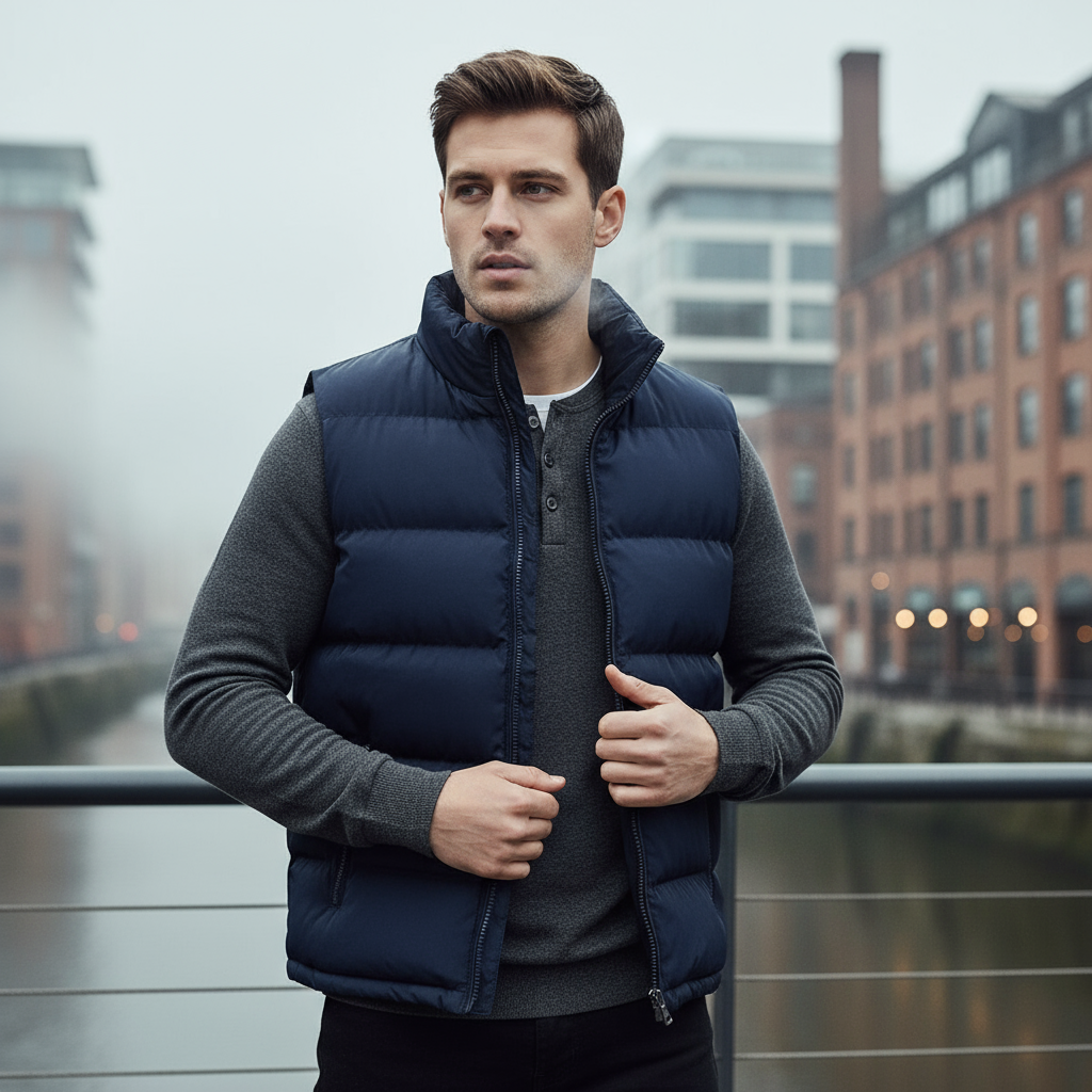 Veste Puffer Imperméable pour Hommes | Gilet Matelassé au Design Moderne