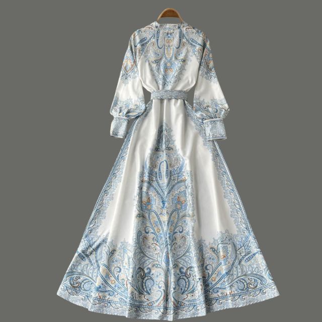 Robe A-Line à Imprimé Floral avec Ceinture