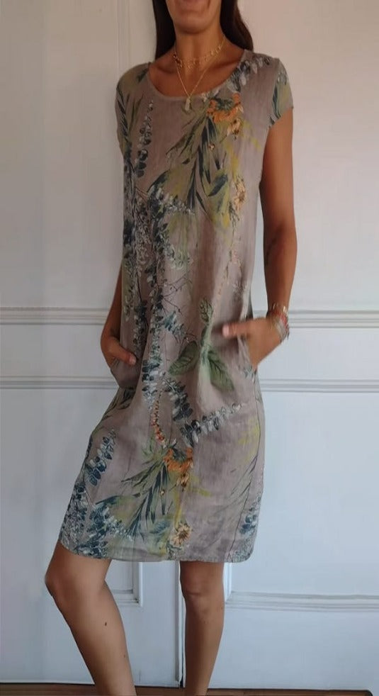 Robe Douillette à Encolure Ronde