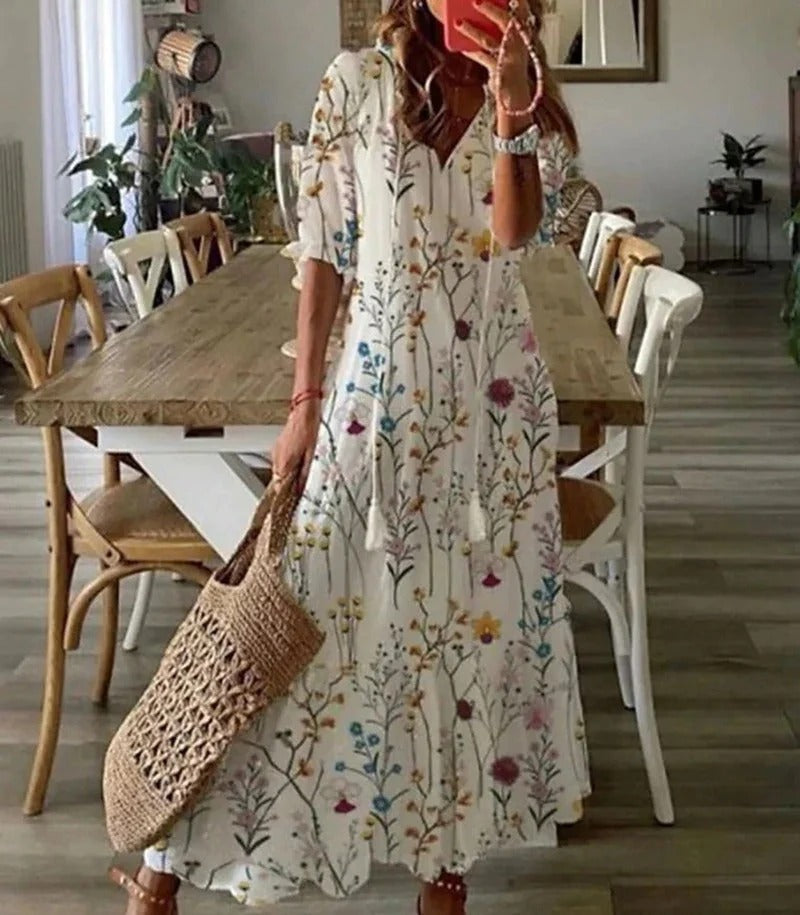 Robe Bohème aux Teintes Naturelles