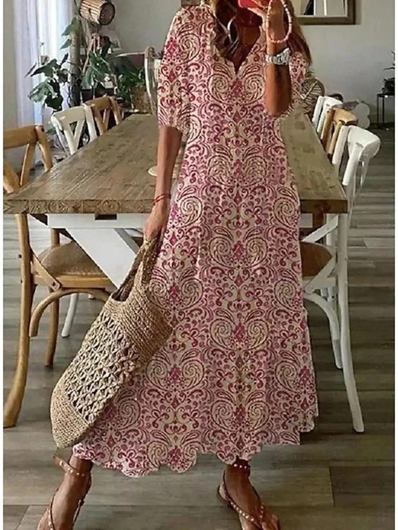 Robe Bohème aux Teintes Naturelles