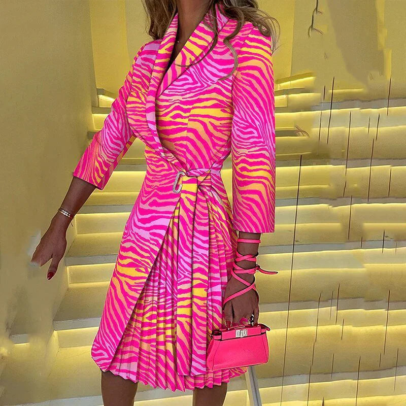 Robe Élégante avec Col Chic en Style Blazer