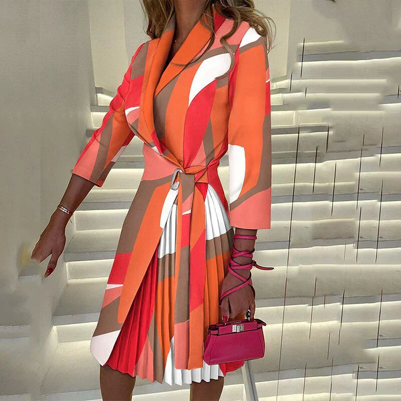 Robe Élégante avec Col Chic en Style Blazer